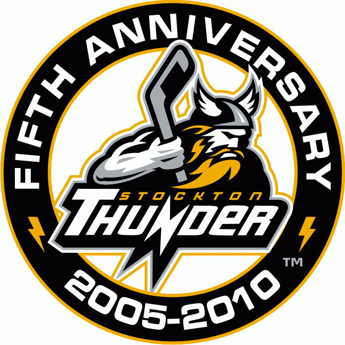 stockton thunder 2009 anniversary logo iron on transfers for T-shirts